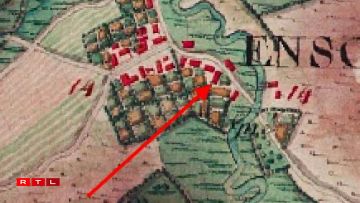 The farm depicted on a map from the 1770s.