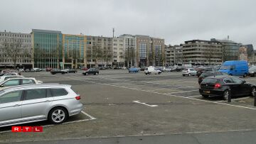 De Parking Glacis virum Ëmbau vum Tram.