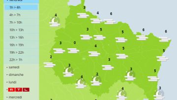 Les prévisions pour vendredi matin (1h).