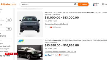 Sur Alibaba, on trouve plusieurs annonces de vente de véhicules Leapmotor, au tarif chinois.