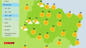 Jusqu'à 37 °C en Moselle mercredi.