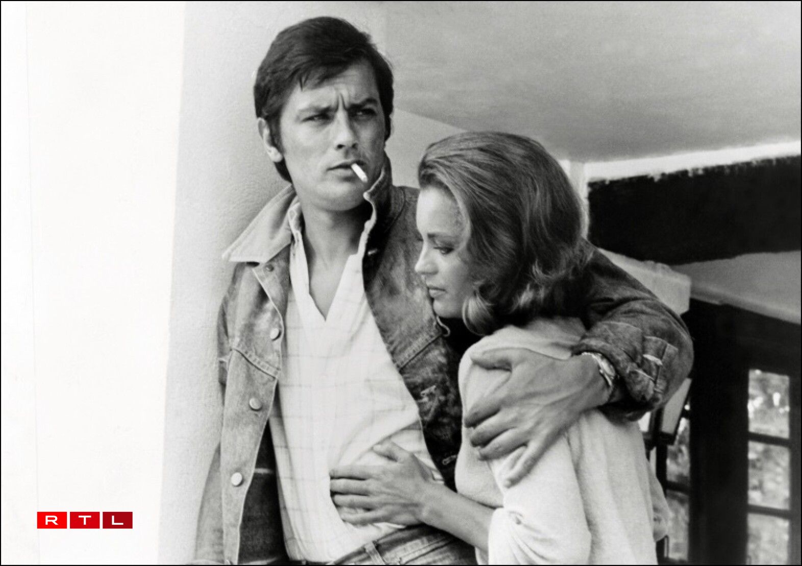 Den Alain Delon mam Romy Schneider am Joer 1968.