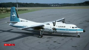 Luxair Fokker 50 at Findel.