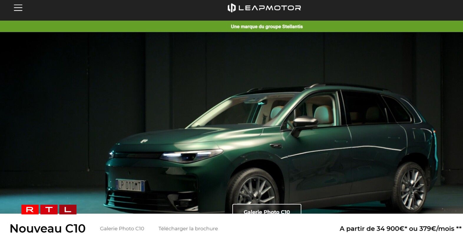 Sur le site internet de Leapmotor, le SUV C10 est vendu à un tarif plus