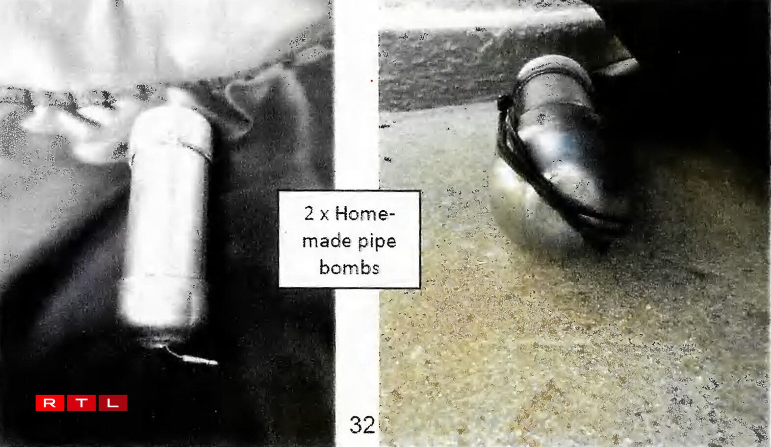 This handout photo from a court exhibit released by the NSW Courts as part of the police facts sheet on December 22, 2025 shows two undetonated pipe bombs, on preliminary analysis were assessed as viable improvised explosive devices (IEDs), which had been allegedly thrown towards the crowd during the December 14 Bondi Beach shooting in Sydney.