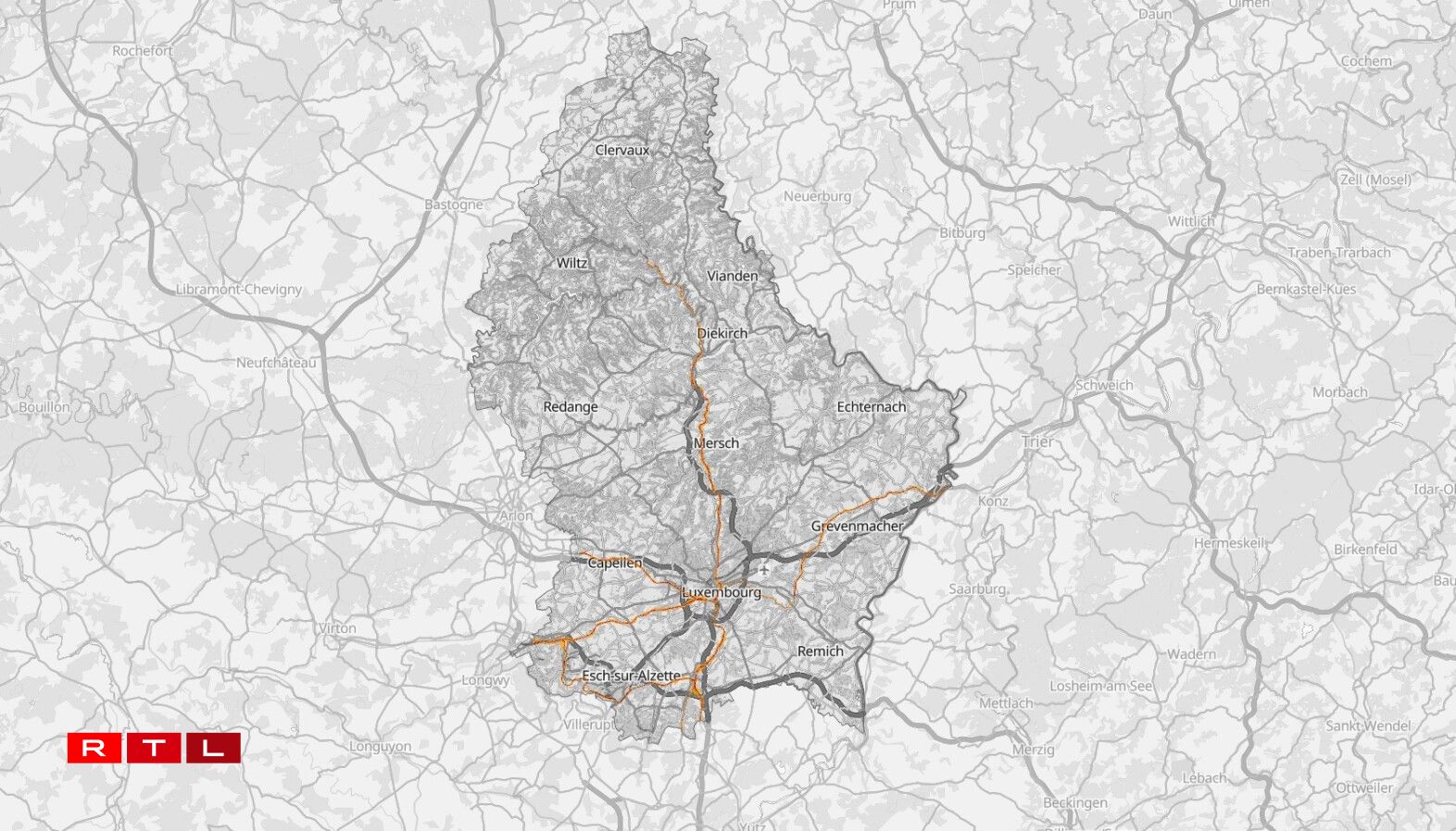La carte du bruit ferroviaire.