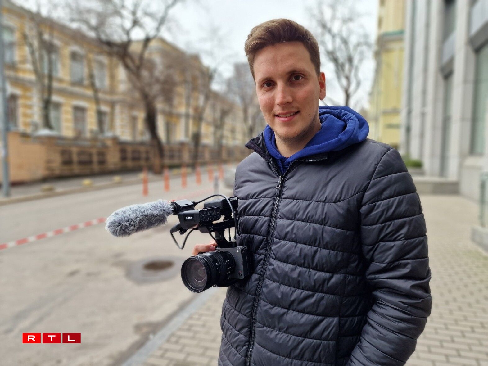 Jeannot Ries alongside Arnaud Serexhe in Ukraine.