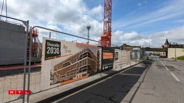 Les travaux en cours en mai 2023 sur le quartier Rive Droite de Thionville.