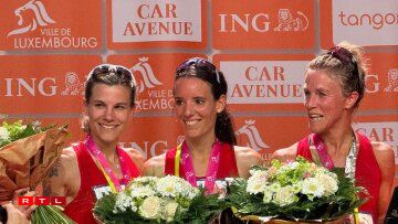 Le podium féminin du semi-marathon.