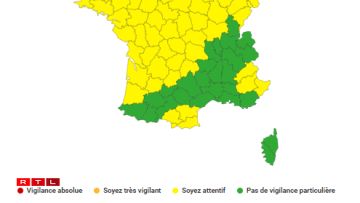 La carte de vigilance orages