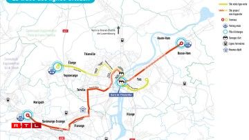 Le tracé des deux lignes Citézen, le nouveau bus à haut niveau de service de Thionville.
