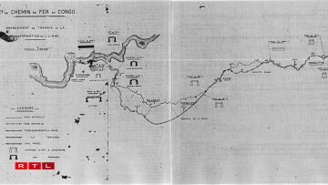 The old and new alignments of the Matadi-Leopoldville line in 1927.