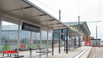 The new stop in front of Findel Airport