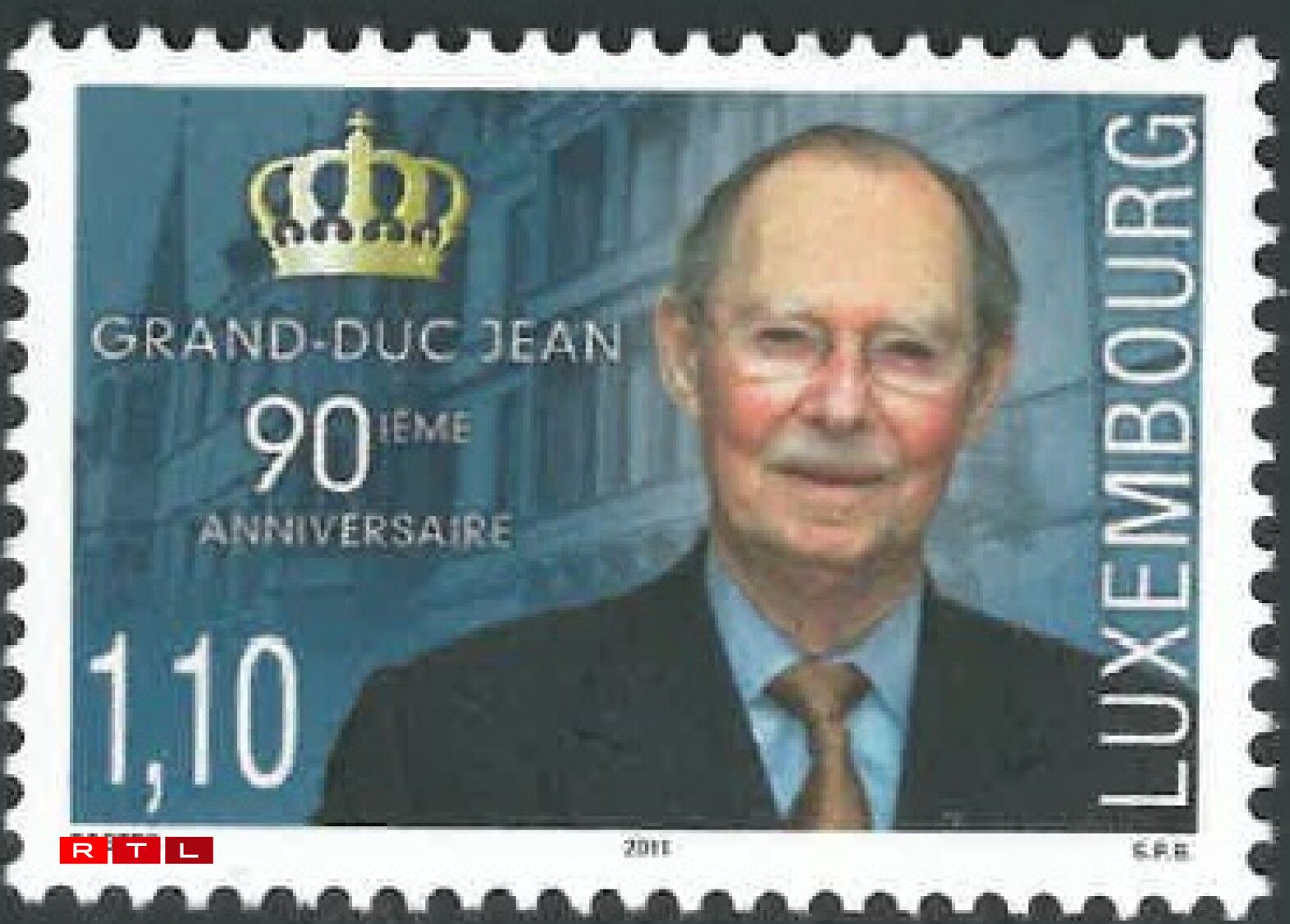 En 2011, c'est le 90e anniversaire du Grand-Duc qui lui vaut, une nouvelle fois, de figurer sur un timbre.