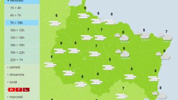 Les prévisions pour vendredi matin (7h-10h).