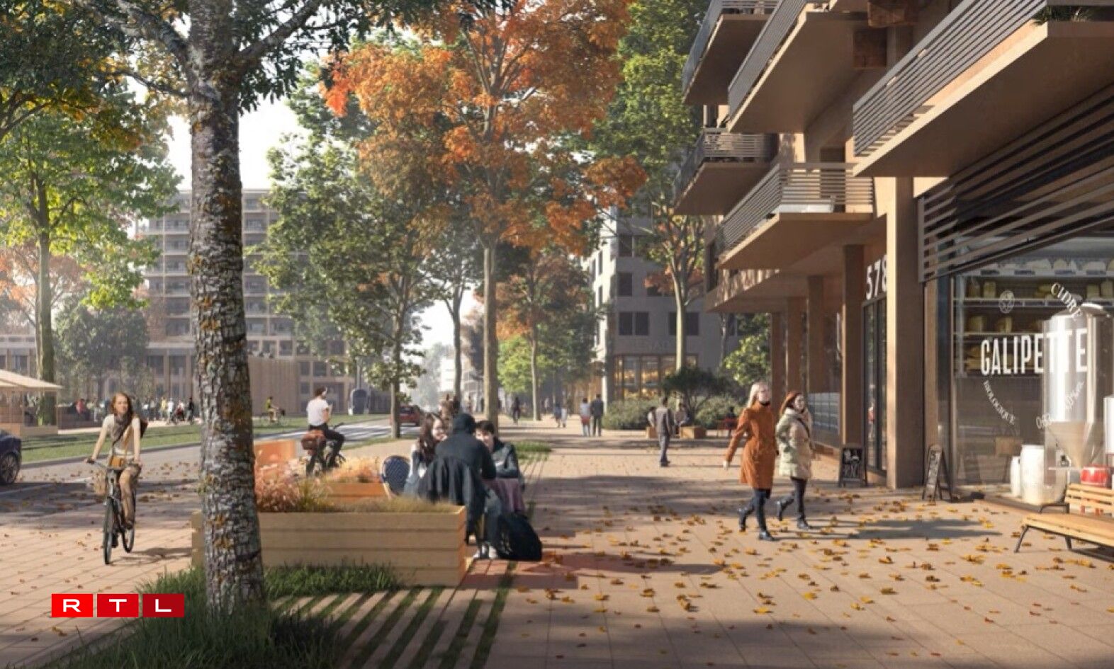 L'avenue du tram, au coeur du quartier Kuebebierg