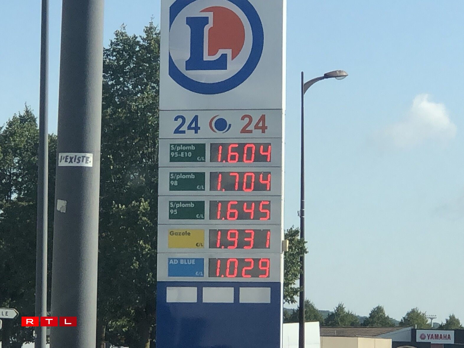 D'Spritpräisser bei Leclerc zu Thionville.