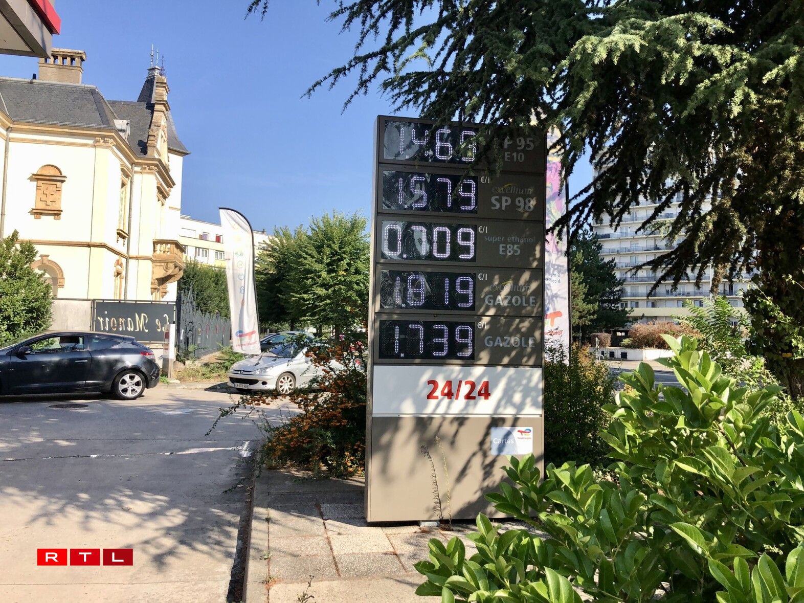 D'Spritpräisser am Zentrum vun Thionville.