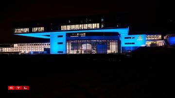 D'UNICEF-Aktioun #GoBlue am Joer 2021.