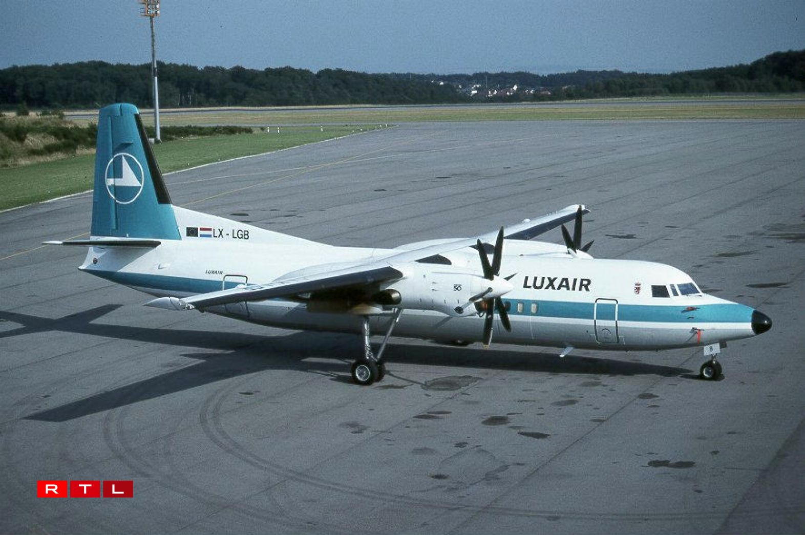 Luxair Fokker 50 at Findel.