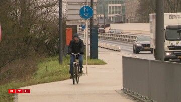 E Beispill fir ee gemeinsame Wee fir Foussgänger a Vëlosfuerer.