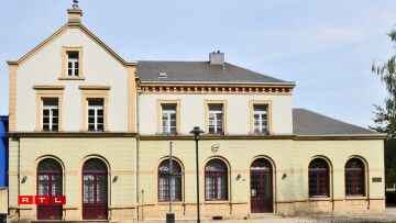 Hollerich railway station. The conscripted Luxembourgers usually departed from here (along with Jews and dissidents who were sent to concentration camps).