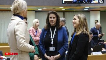 D'Elisabeth Margue mat der rumänescher Justizministesch Alina-Stefania Gorghiu (lénks) an der Sylvie Lucas, Ambassadrice vun der RPUE.
