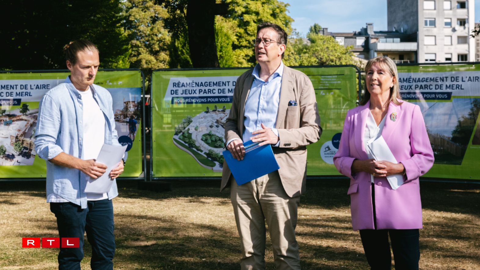 Lydie Polfer (à droite) et Alderman Maurice Bauer (à gauche).