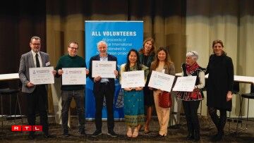 Some of the cheque recipients for the selected charity projects.