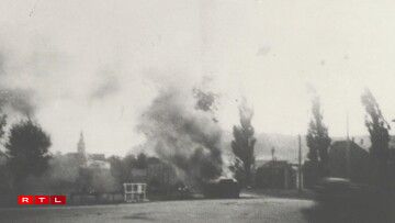 Den amerikanesche Panzer, deen zu Péiteng getraff gouf.