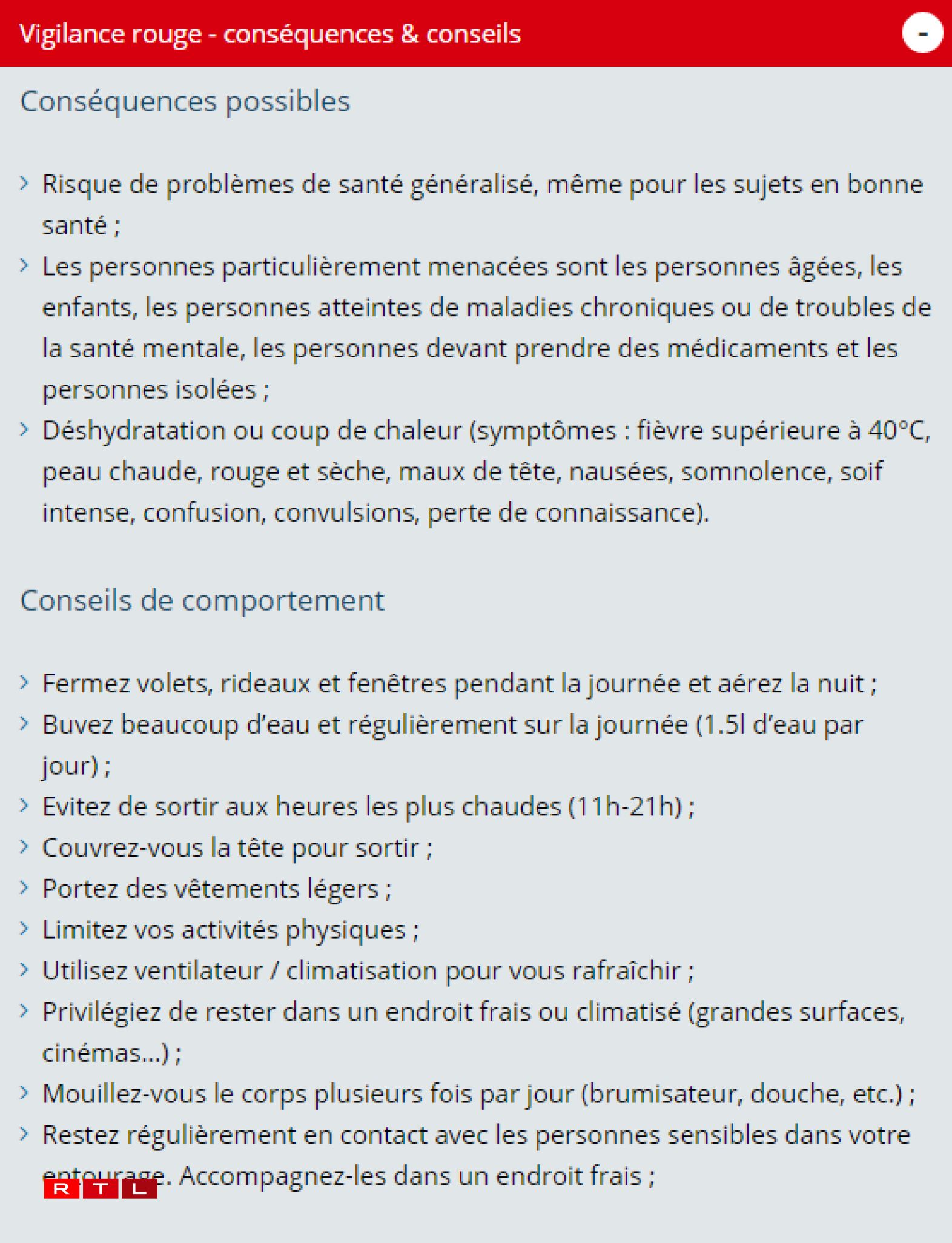 Les recommandations de Météolux