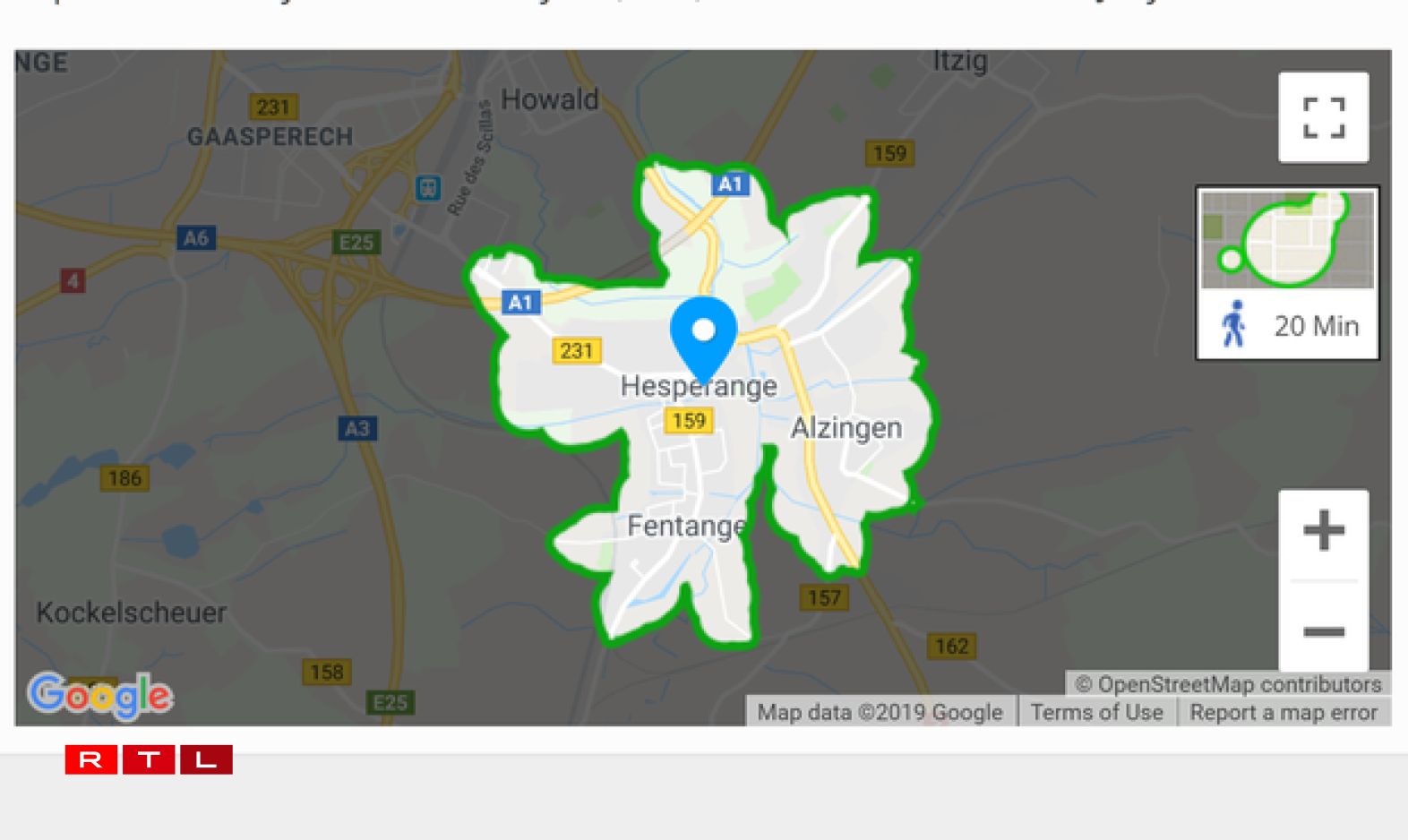 Hesperange - somewhat walkable