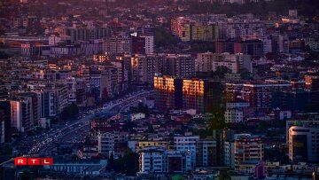 Sunset in Tirana.