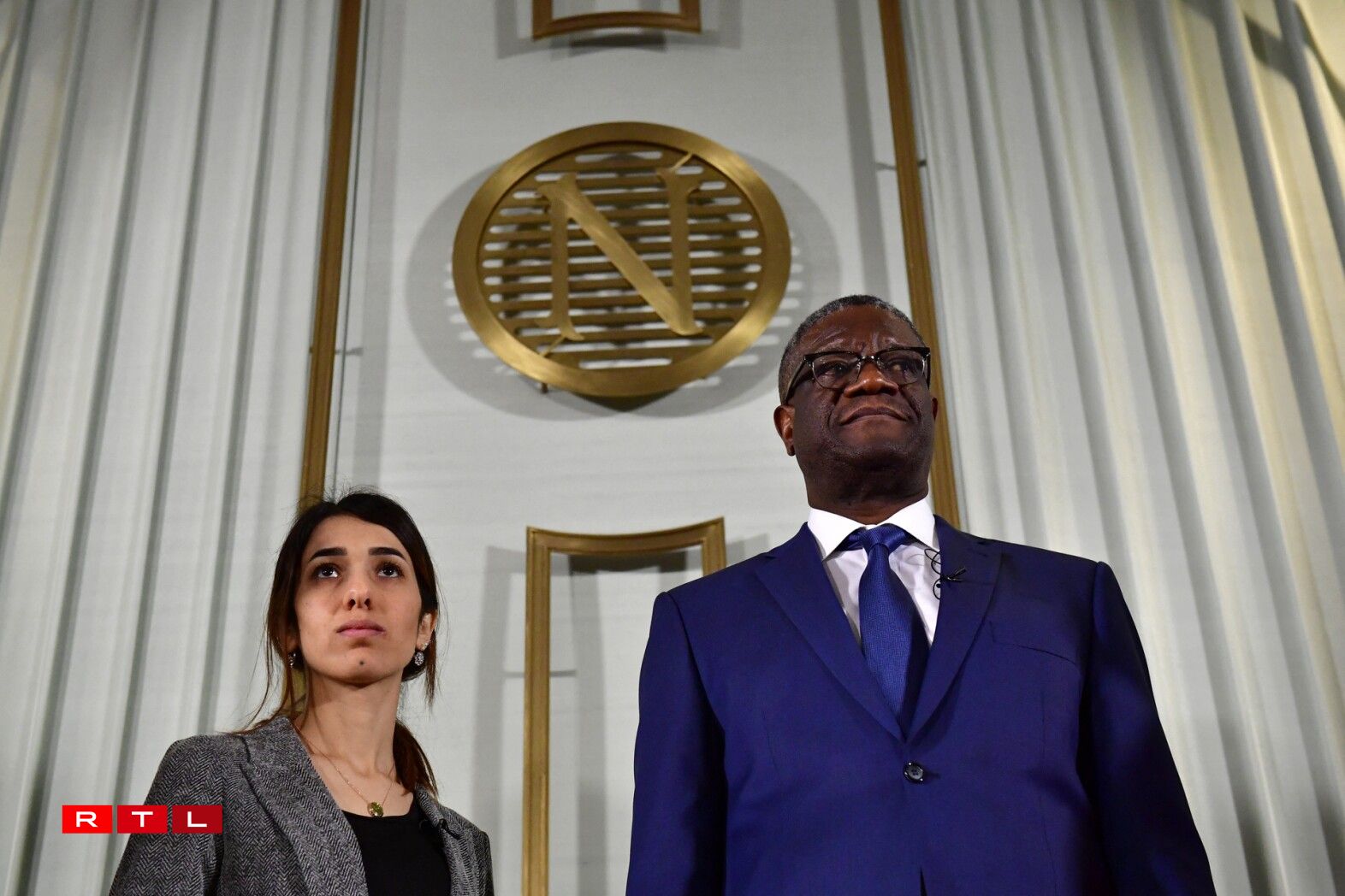 2018: De kongoleesesche Gynekolog Denis Mukwege an déi jesidesch Aktivistin Nadia Murad gi fir hir Aarbecht geéiert,