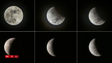 Les différentes phases de l'éclipse de mardi soir.