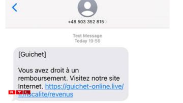 Un exemple de message que vous pouvez recevoir. Ne cliquez pas sur ces liens.