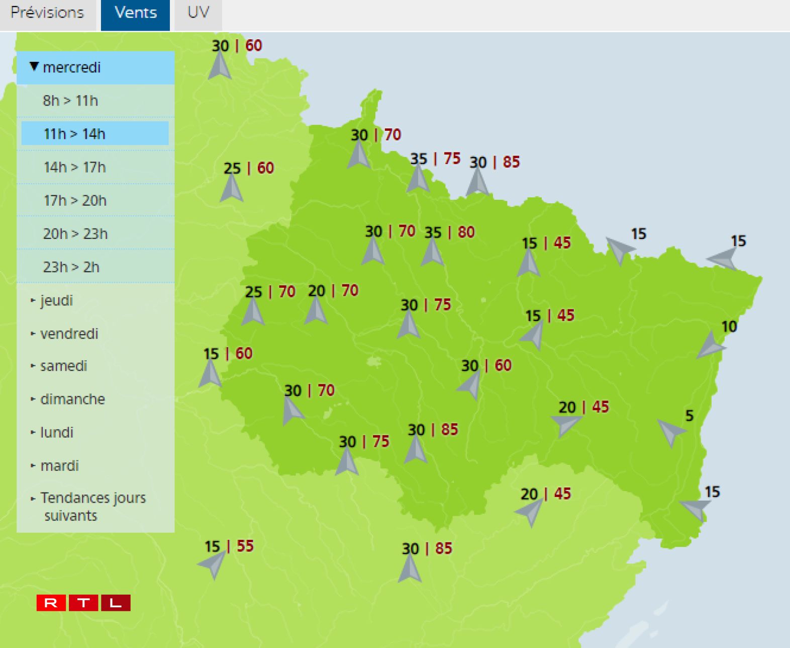 Des rafales de vent sont prévues tout au long de la journée.