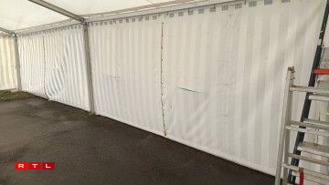 D'Schied um Zelt vun den Nouspelter Buergbrenner.