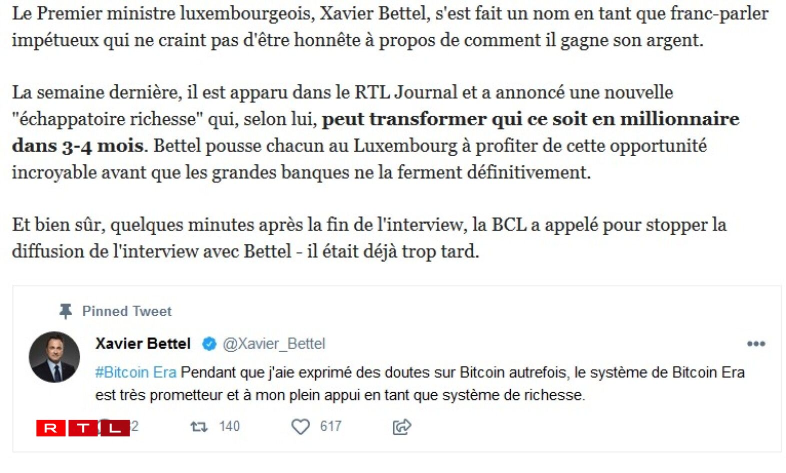 Hei de gefakten Tweet.