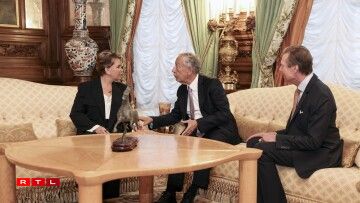 De portugisesche President Marcelo Rebelo bei senger Audienz am Palais.