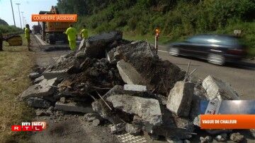 Les travaux sur l'E411 à hauteur de Courrière