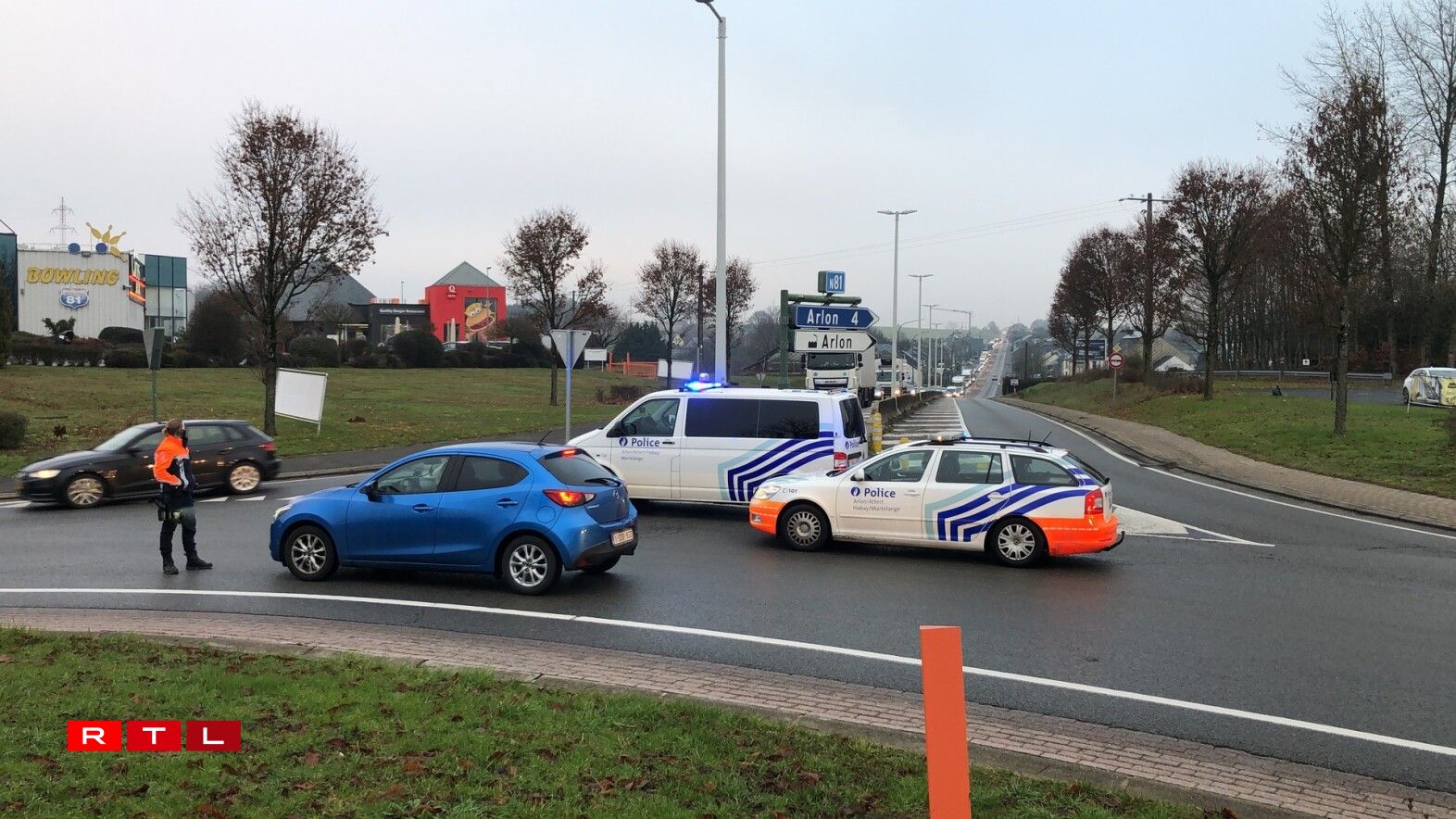 Le trafic est dévié en amont de l'accident.