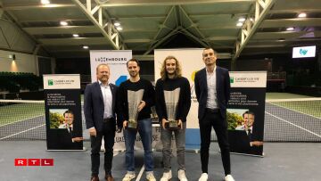 Charles Berna an Noé Plique, d'Gewënner am Männer-Dubbel.