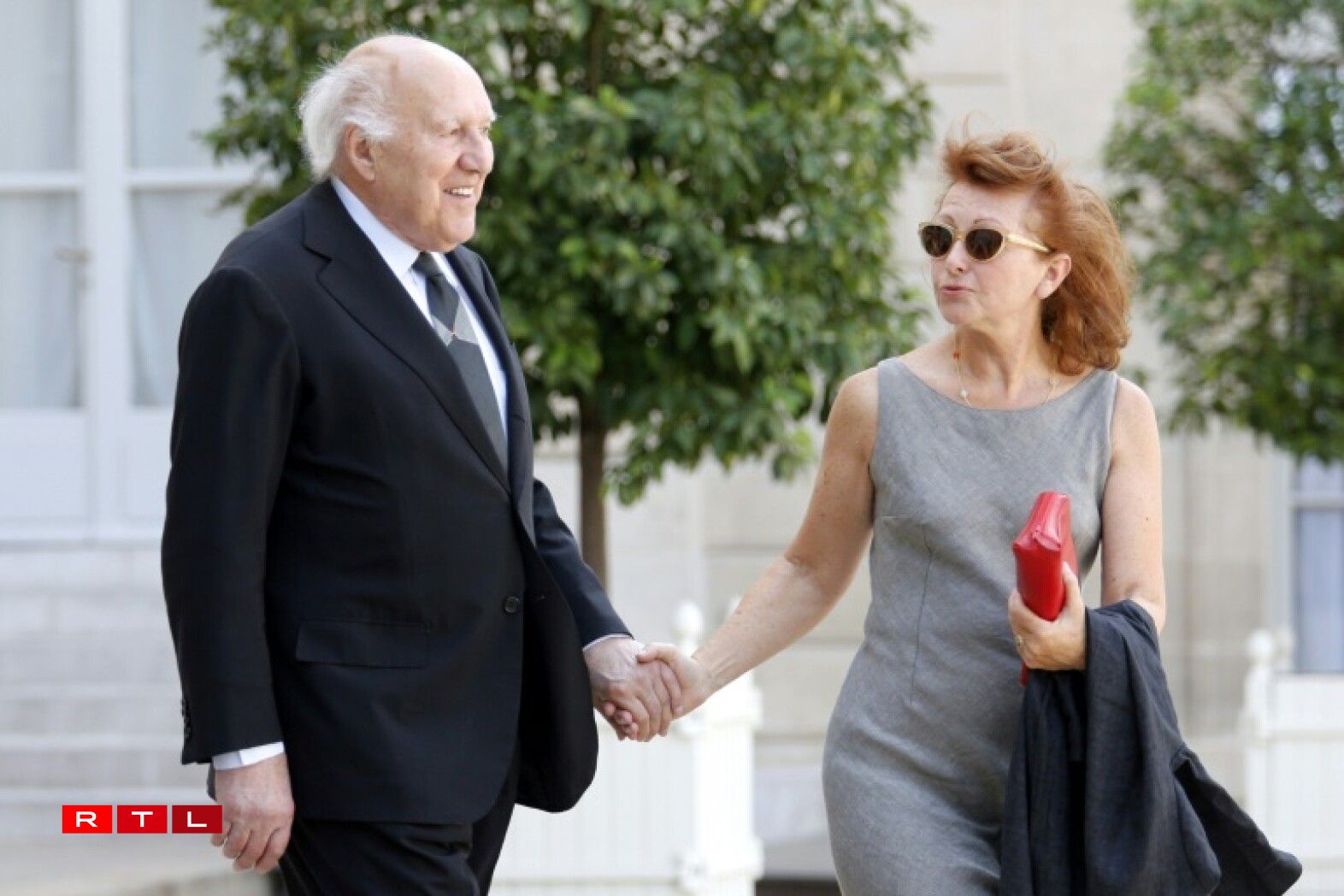 Michel Piccoli mat senger Fra, Ludivine Clerc, den 29 August 2012 zu Paräis