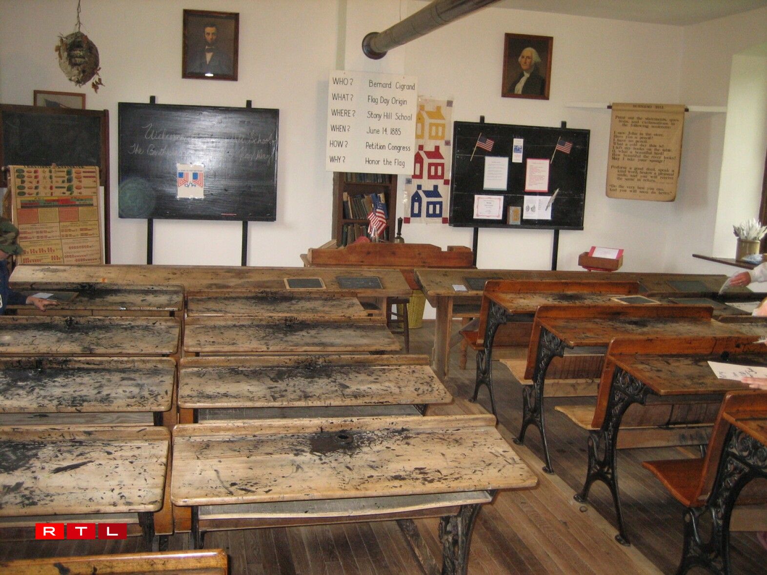 Interior of the refurbished Stony Hill School in Waubeka, Wisconsin