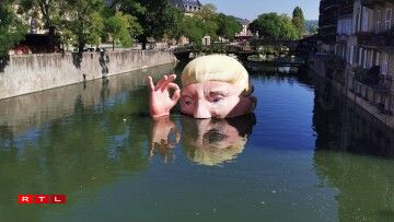 La tête de Trump dans la Moselle, à Metz...