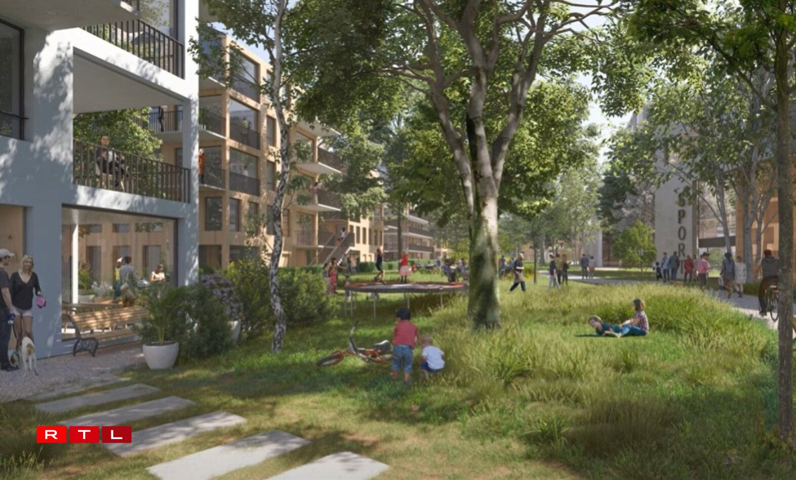 Le parc linéaire qui traversera le Kuebebierg.