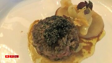 Caviar sur bœuf coupé au couteau