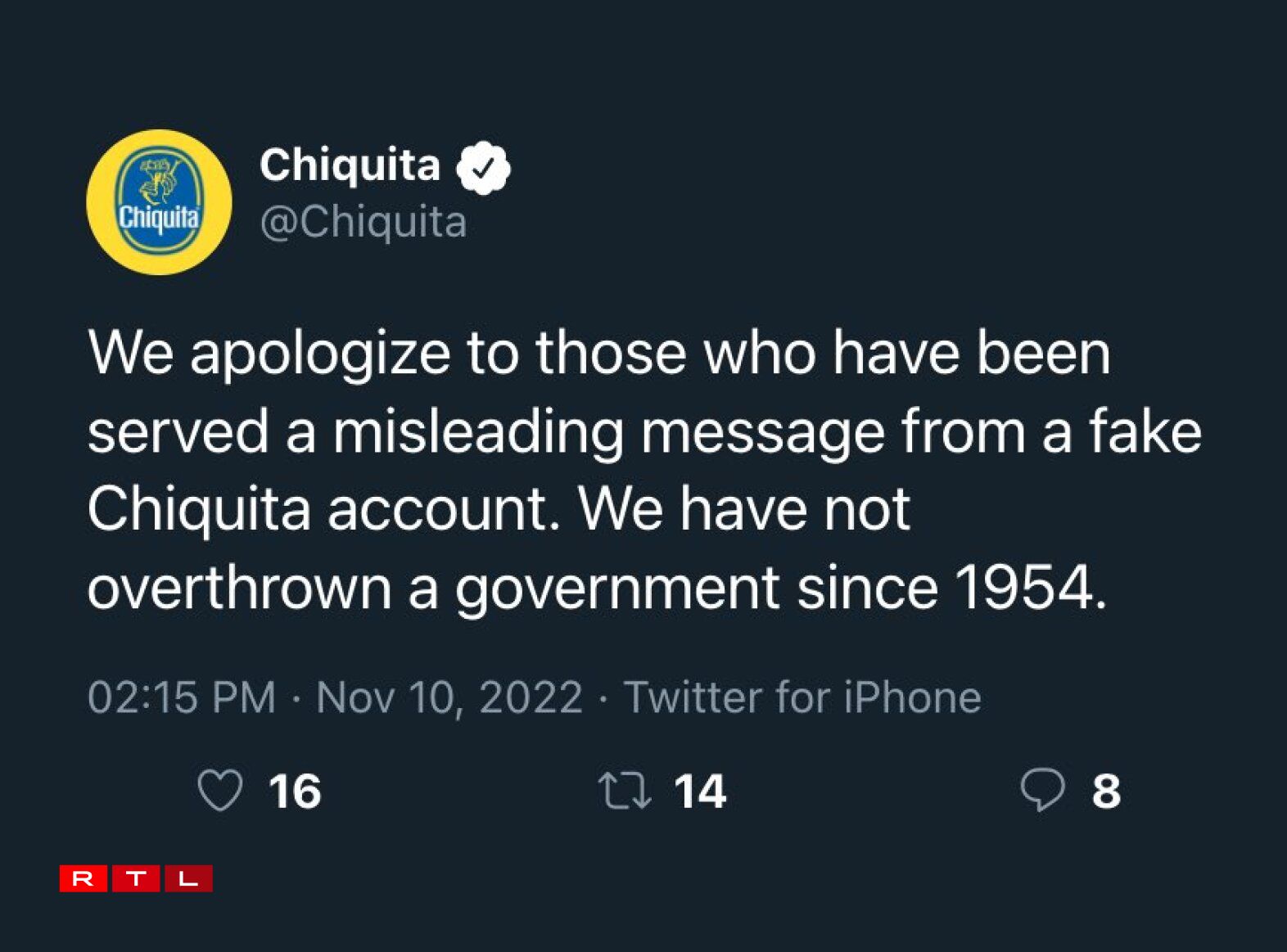 Fruit company Chiquita was satirised for its alleged role in the 1954 'banana' coup in Guatemala.
