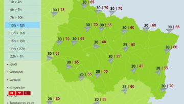 Les prévisions pour le Grand Est mercredi matin.